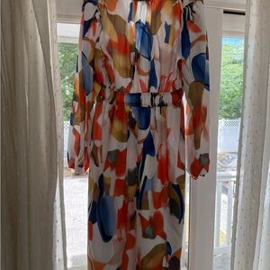 Colorful Abstract Print Women's Dress